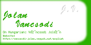 jolan vancsodi business card
